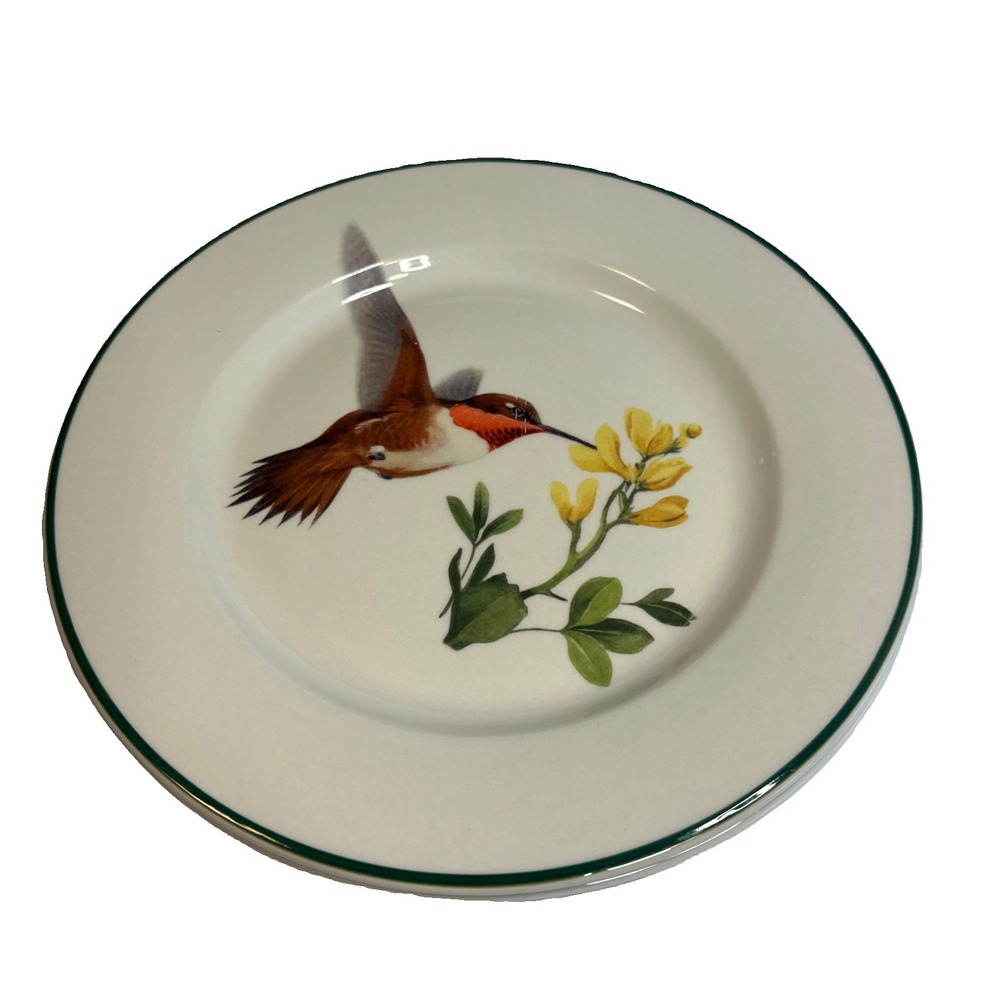 2- National Wildlife Federation "Hummingbird" Dinner Plates 10.5 In.